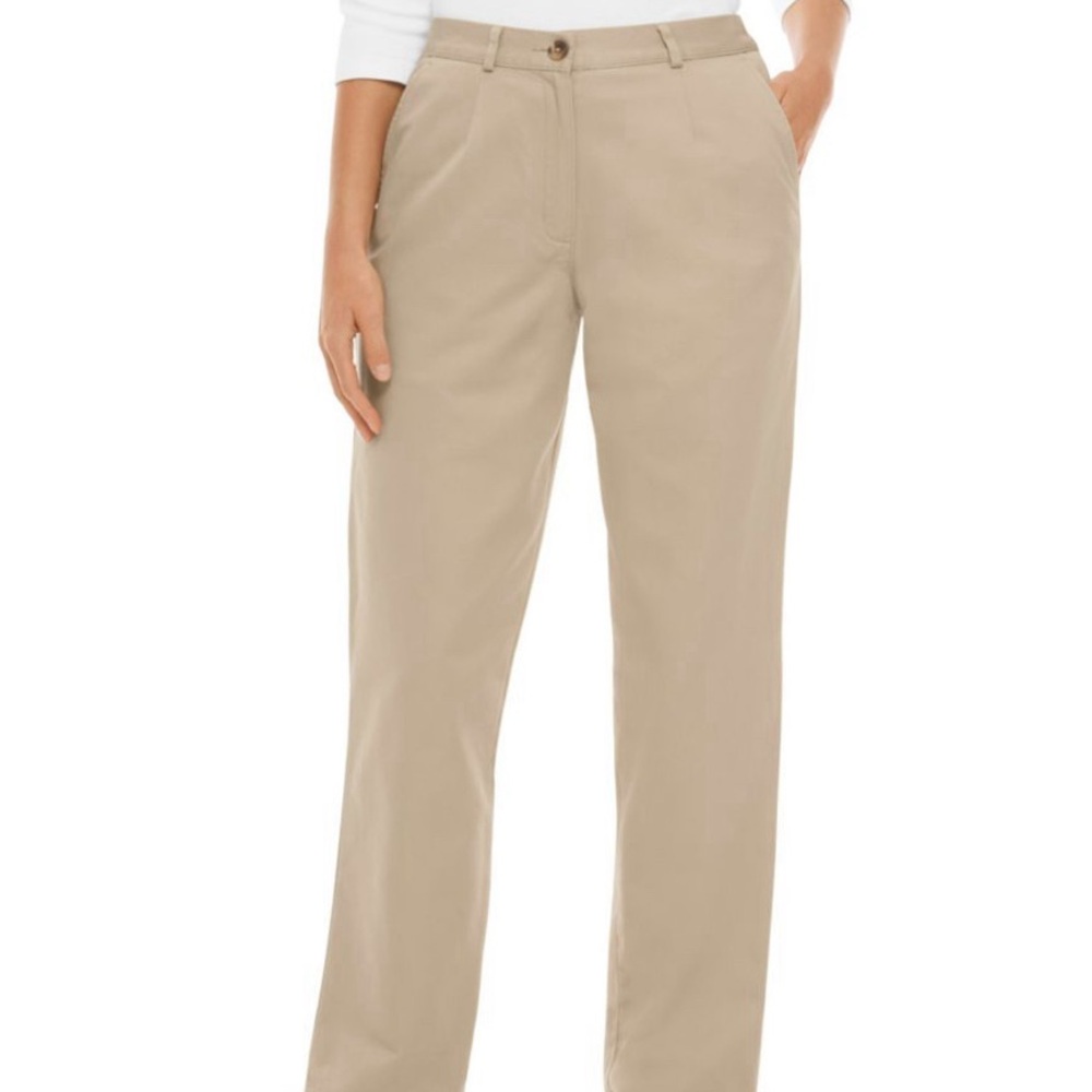 NWT Women's Wrinkle-Free Pants, High-Rise Hidden Comfort Waist Straight-Leg